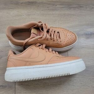 Nike Women's Tan Platform Sneakers